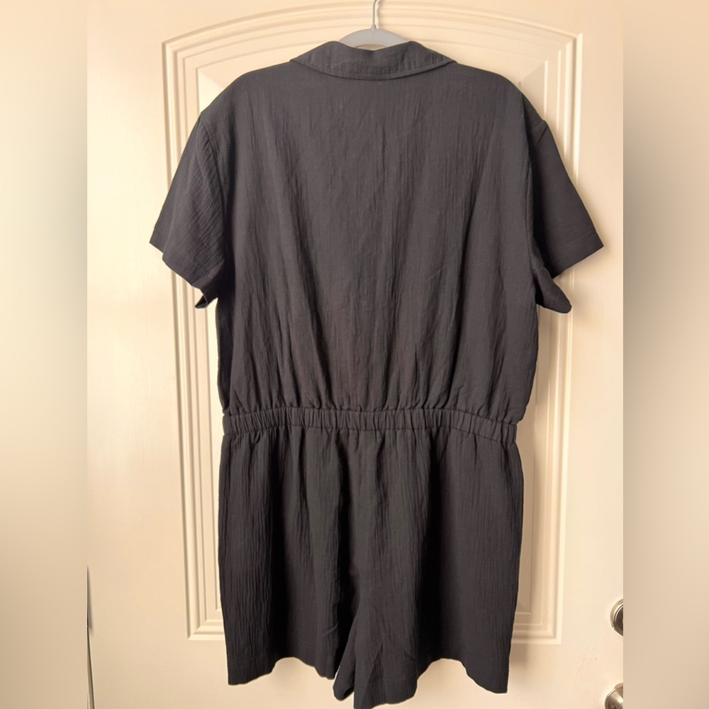 Fabletics Black Cotton Gauze Romper M Relaxed Fit Casual Summer NWT - Picture 4 of 16